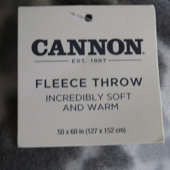 Cannon Gray Leopard Print Fleece 50"x60" Throw Blanket, NWT - Picture 4 of 5